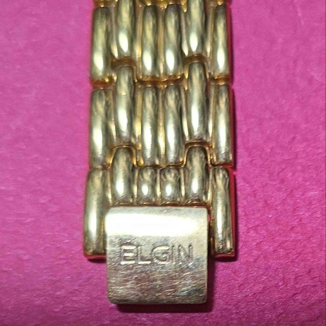 ELGIN 四角形金属ベルトFINEGOLD 999.9 1g K24 腕時計