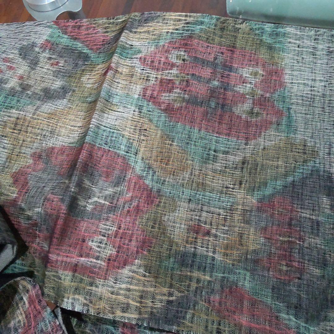 ☘️新品*スリーシーズンOK♡くすみグリーン×花柄*六通袋帯*薄く絞め易い 画像9