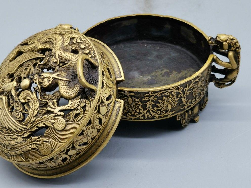 龍鳳香炉 銅 細工 装飾品 現代工芸品 美術品 置物 ryuuhoukouro_1.jpg