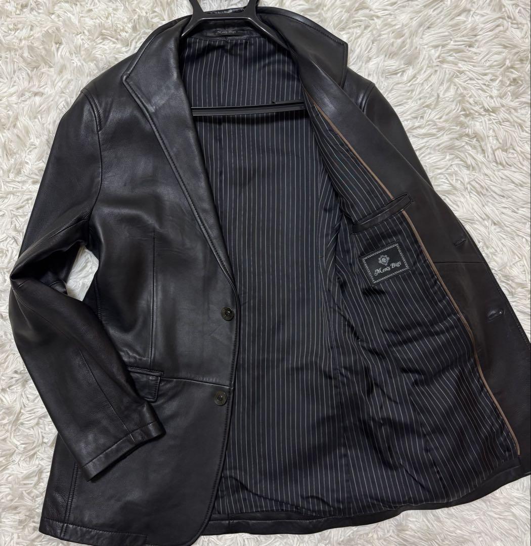 【極美品】MEN'S BIGI 高級シープスキン　テーラードジャケット　羊革