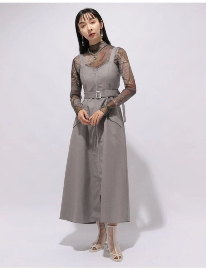 HARE 2Pボレロジャケット ジップワンピース グレー