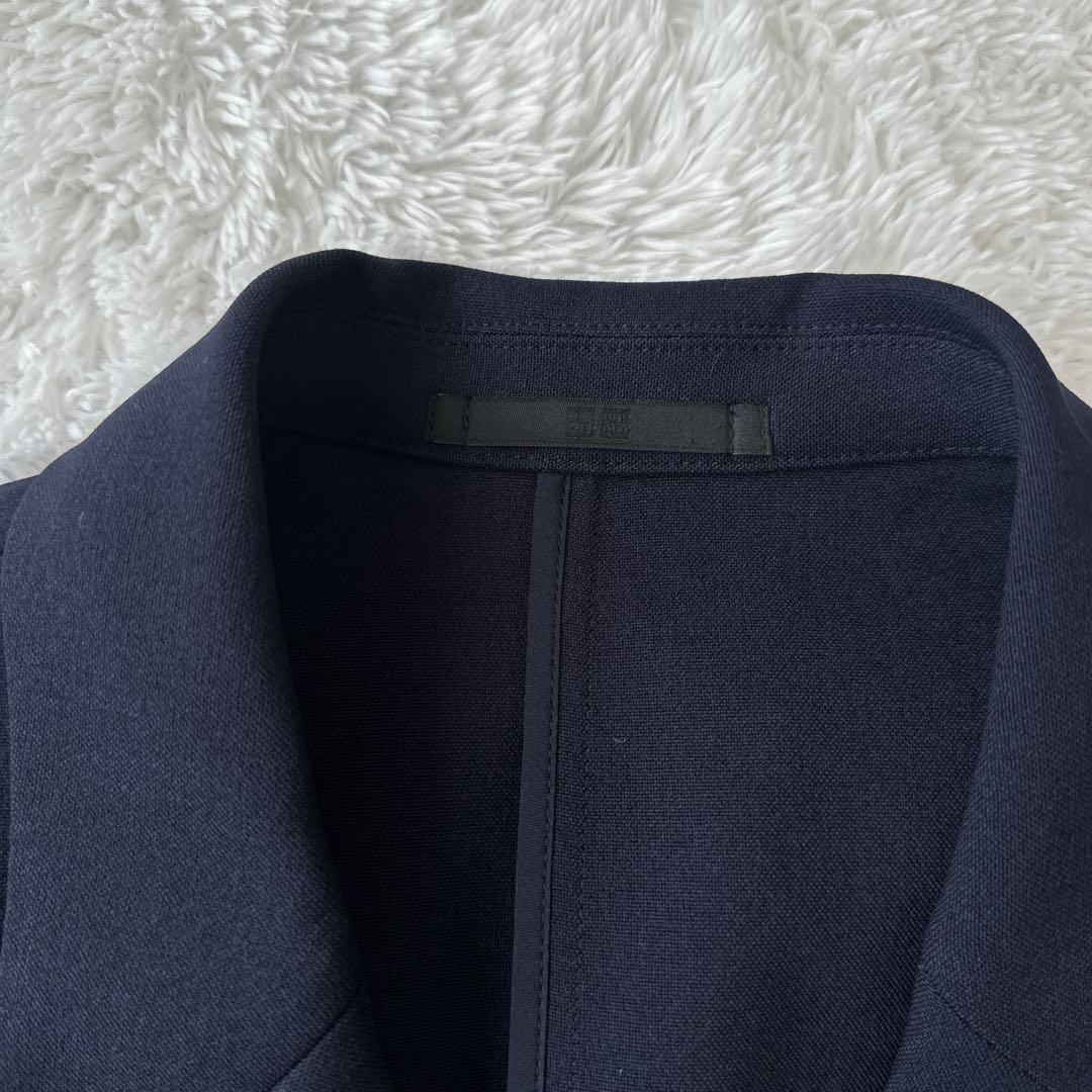 【美品】Lサイズ ユニクロ 感動ジャケット セットアップ ネイビー レディース