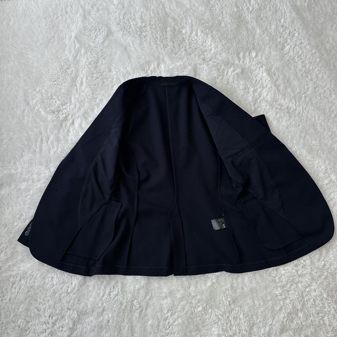 【美品】Lサイズ ユニクロ 感動ジャケット セットアップ ネイビー レディース