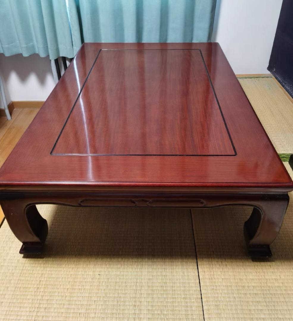木製ダークブラウン座卓