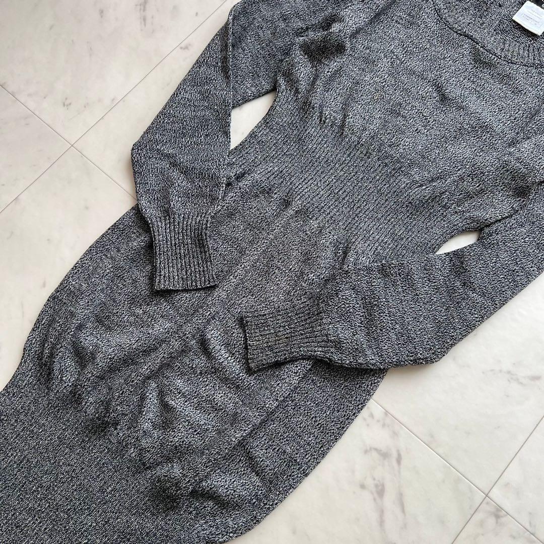 CHANEL バックココマークボタン ウエストシェイプ ニットワンピース 36
