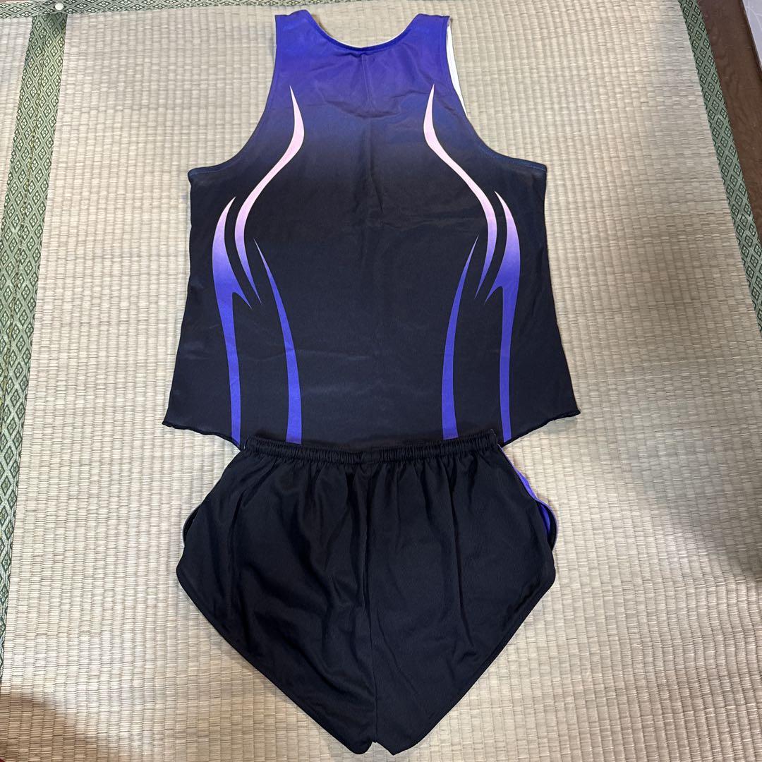 ASICS 陸上用シャツ パンツ L 黒/紫 上下