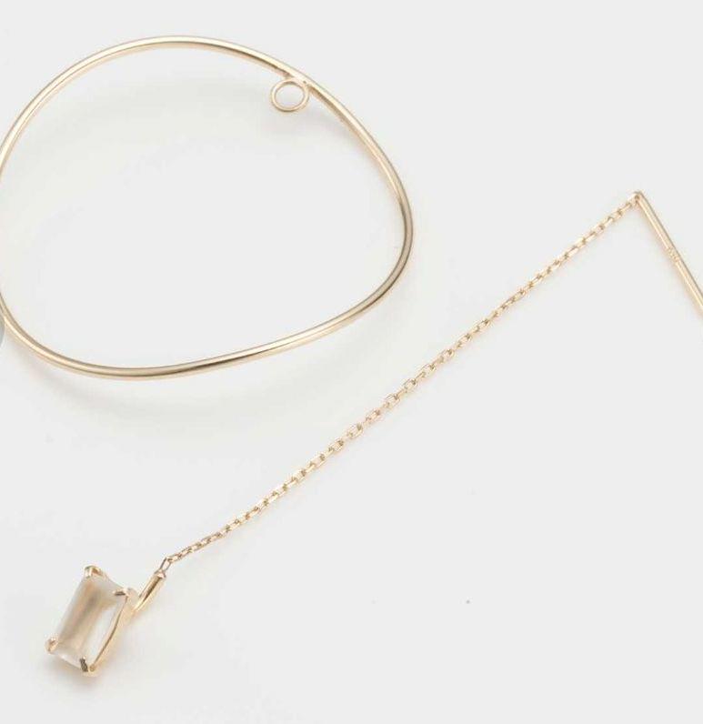 ムーンストーン♡美品 サークル チェーンピアス アガット IMS9o-m53890815837 ジュピター K10 得価最安値