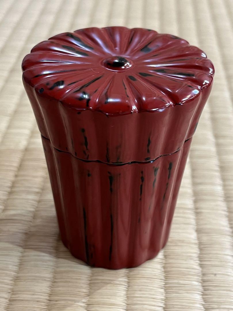 根来塗　菊形茶器　宗春