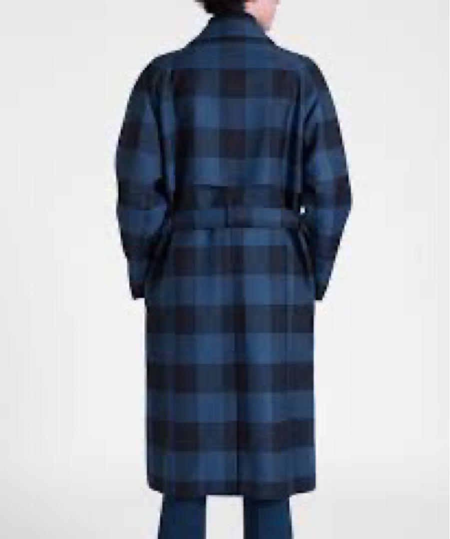 Paul Smith ステンカラーコート ブロックチェック ブル