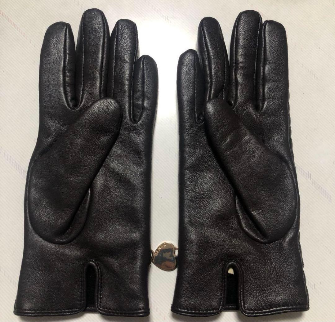 デンツ　レザー手袋 ブラック キルティングデザイン デンツ レザー手袋 ブラック キルティングデザイン