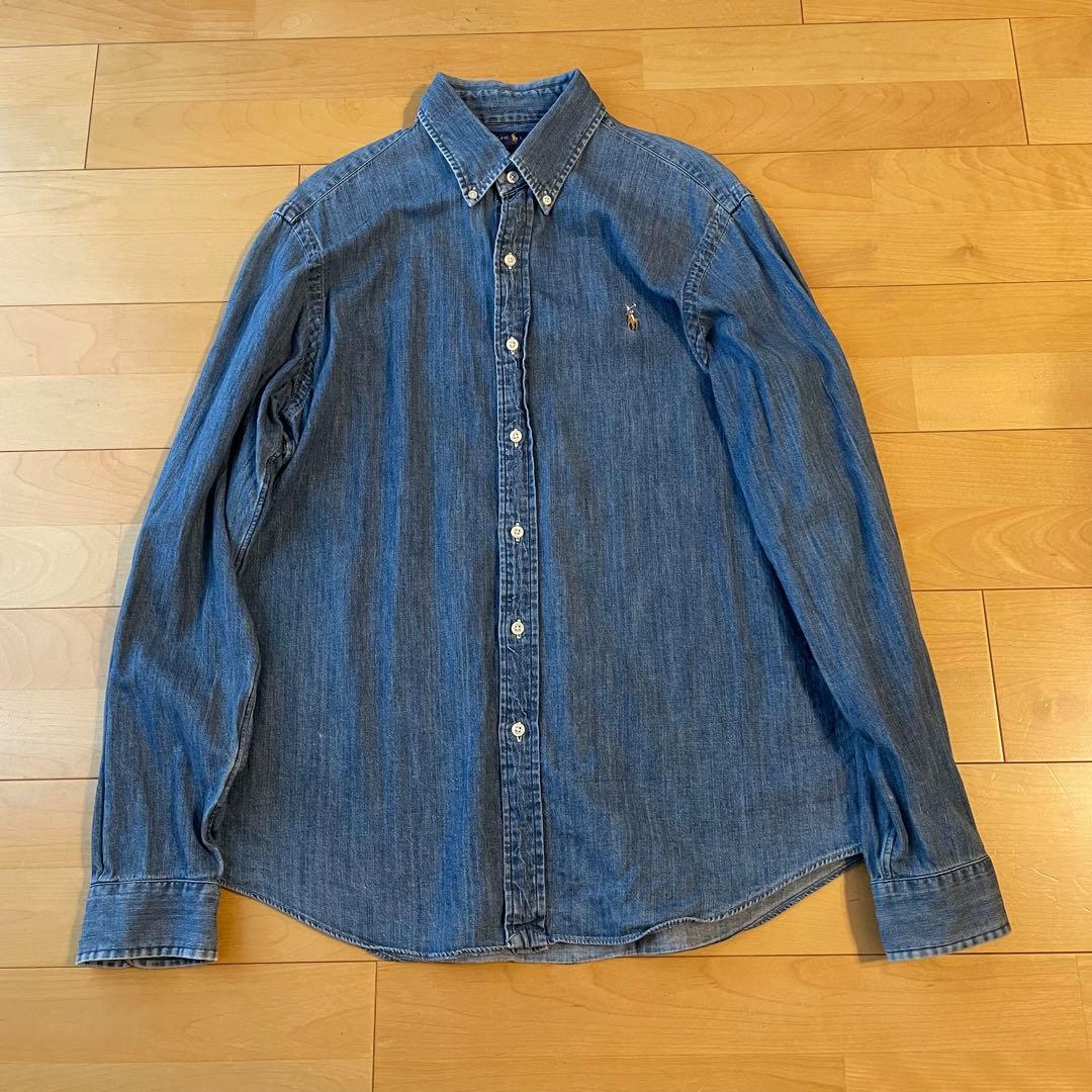 ラルフローレン クラッシックフィット ボタンダウン デニム ダンガリー シャツ