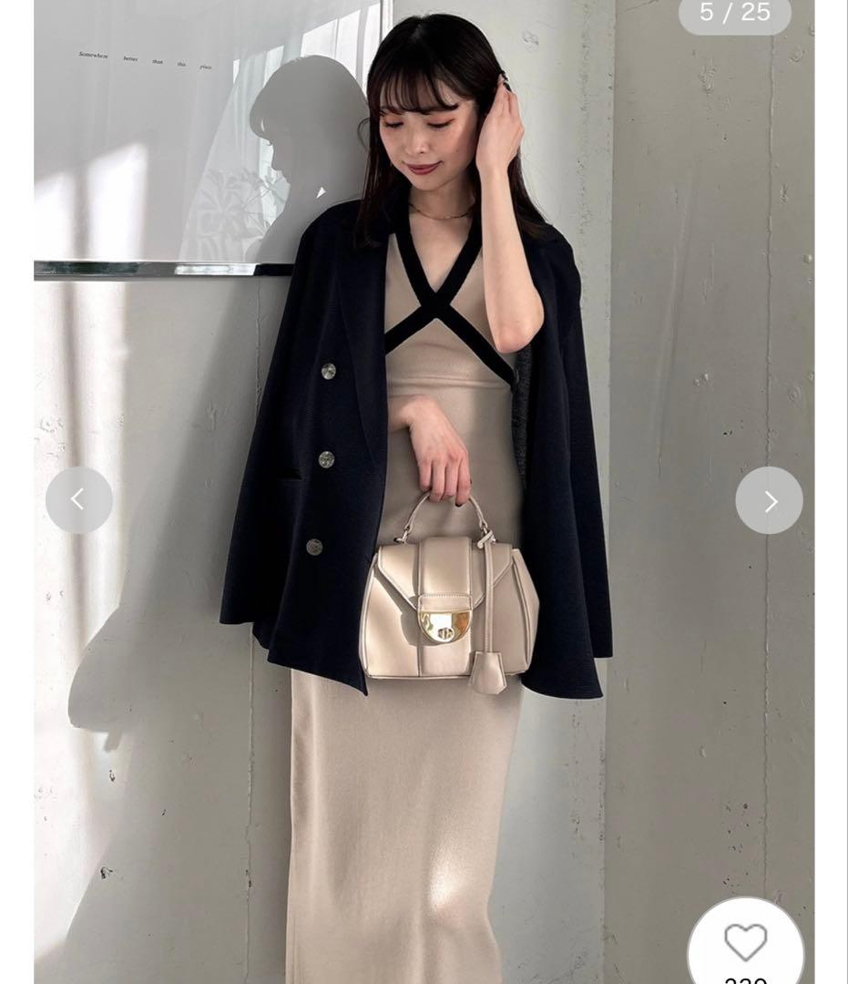 フレイアイディー　バイカラースキッパーポロニットワンピース　2025