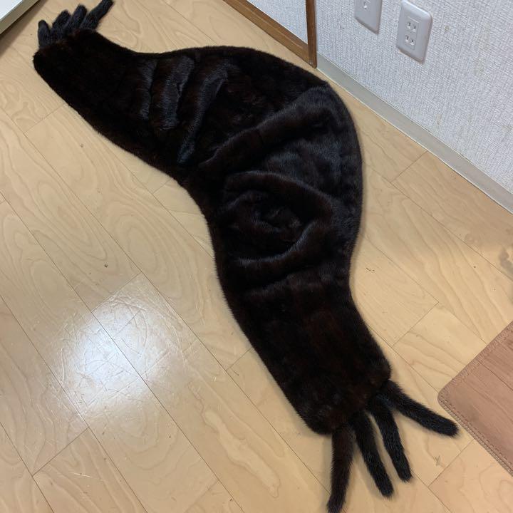 美品 ミンク ショール ブラウン 和装小物 毛皮 大判