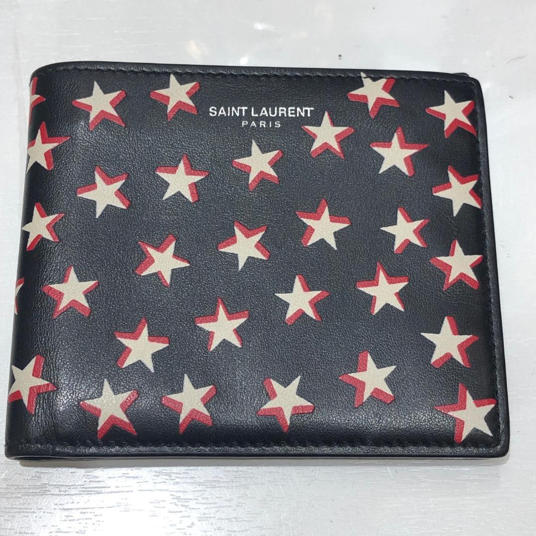 最安値挑戦 サンローラン 札入れ 二つ折り 星柄 美品 uRbyl-m53905670292 定番人気低価