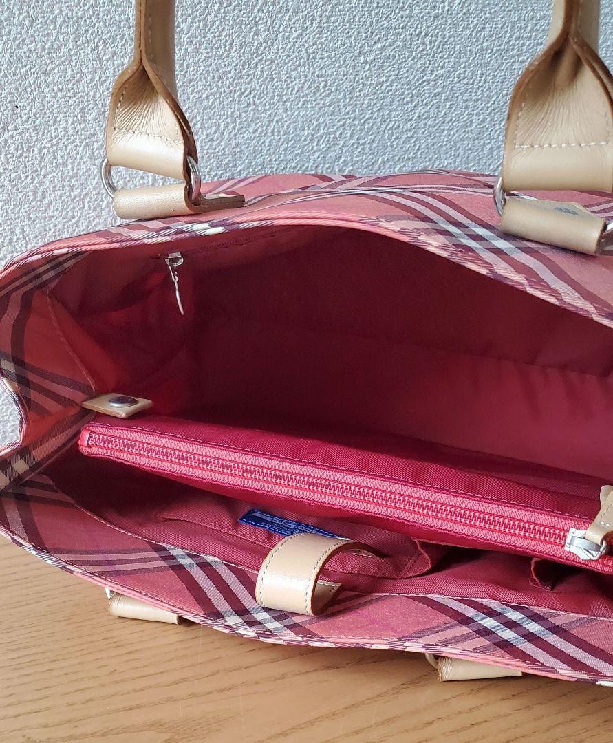 ◆BURBERRY◆ ピンク系チェック柄 ハンドバッグと財布セット