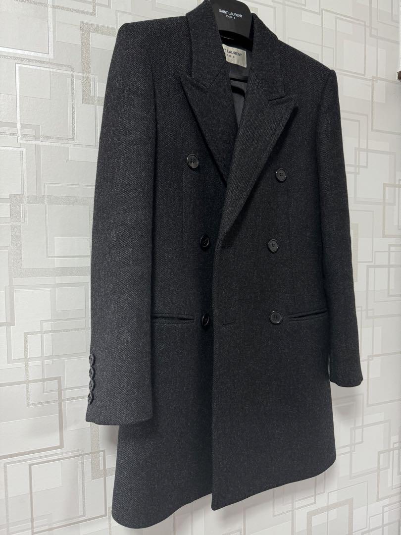 美品 Saint Laurent 20AW ダブルブレスト メルトンコート 42