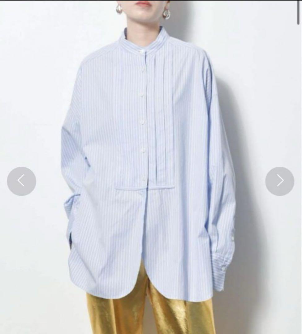 CITYSHOP TUCK DRESS SHIRTS ストライプ バンドカラー