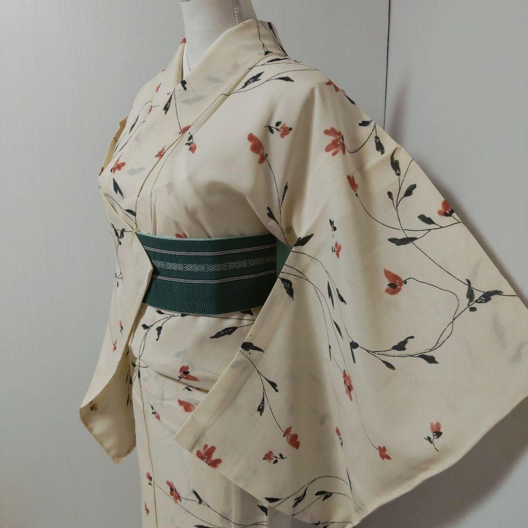 Y2686◆美品 夏着物 正絹 絽 手縫い仕立て 小紋 着物 cf01b8b4f2597633623e0bdfa8e5e4
