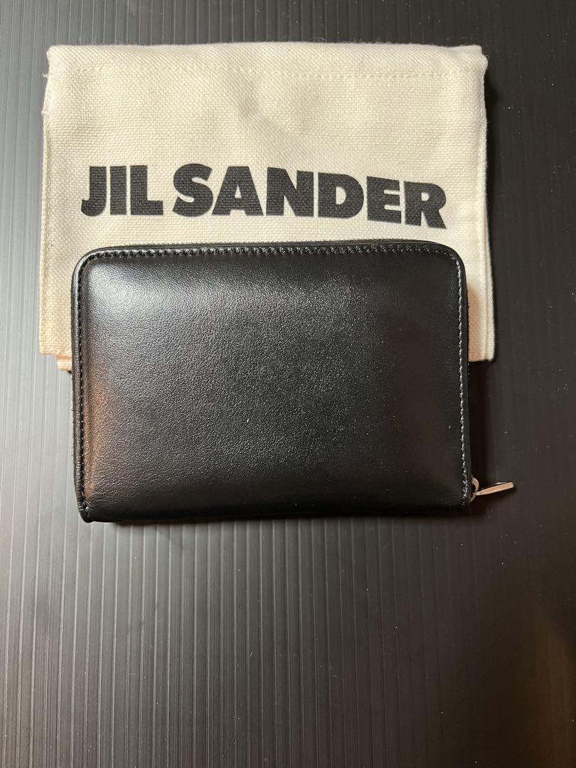 JIL SANDER ブラックレザー二つ折り財布