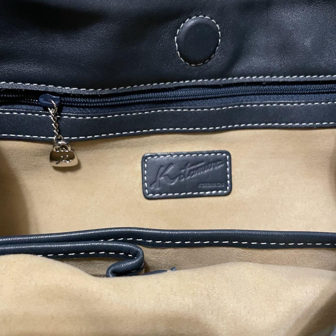 kitamura キタムラ　 本革　レザー　トートバッグ　ロゴ　ステッチ Kitamura - キタムラ トートバッグ ロゴ型押し ステッチ シボ革