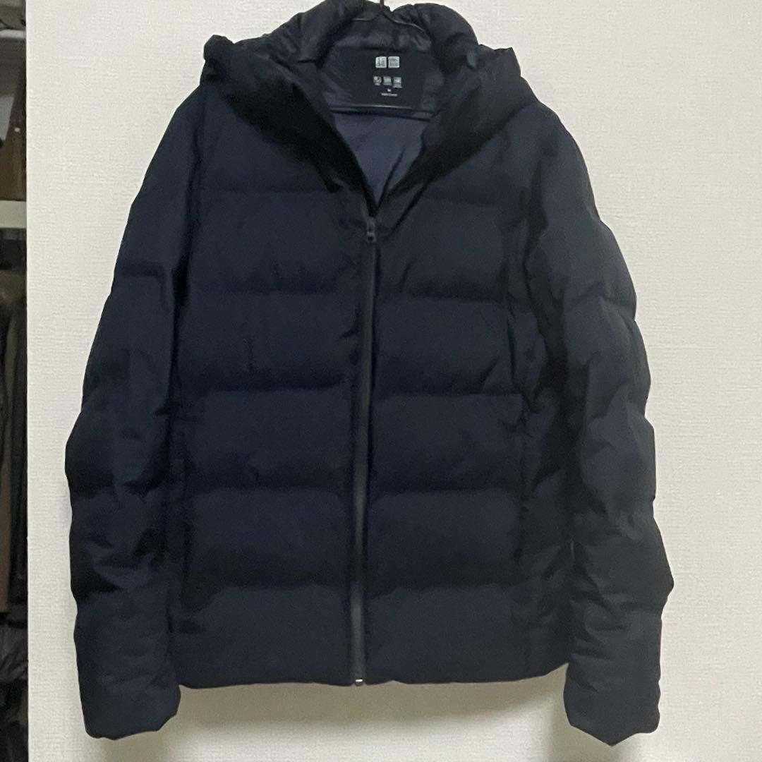 シームレスダウンパーカー ネイビー M