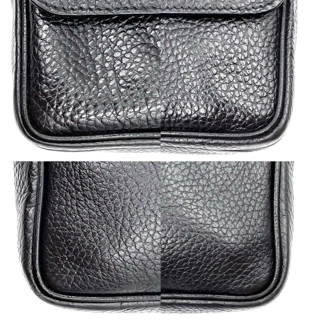 《美品》エルメネジルドゼニア メンズ シボ革 Wファスナー クラッチバッグ 画像6