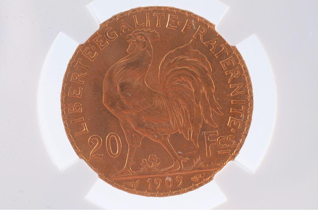フランス 1909 20フラン マリアンヌ ルースター 金貨 ゴールドコイン