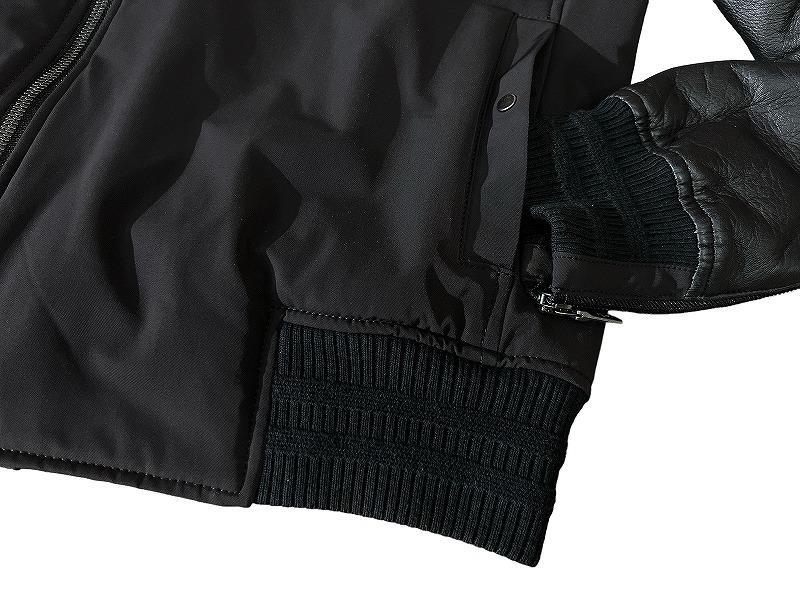 定価75,600 美品 WJK 袖革 MA-1 袖 レザー 羊革 ライダース M