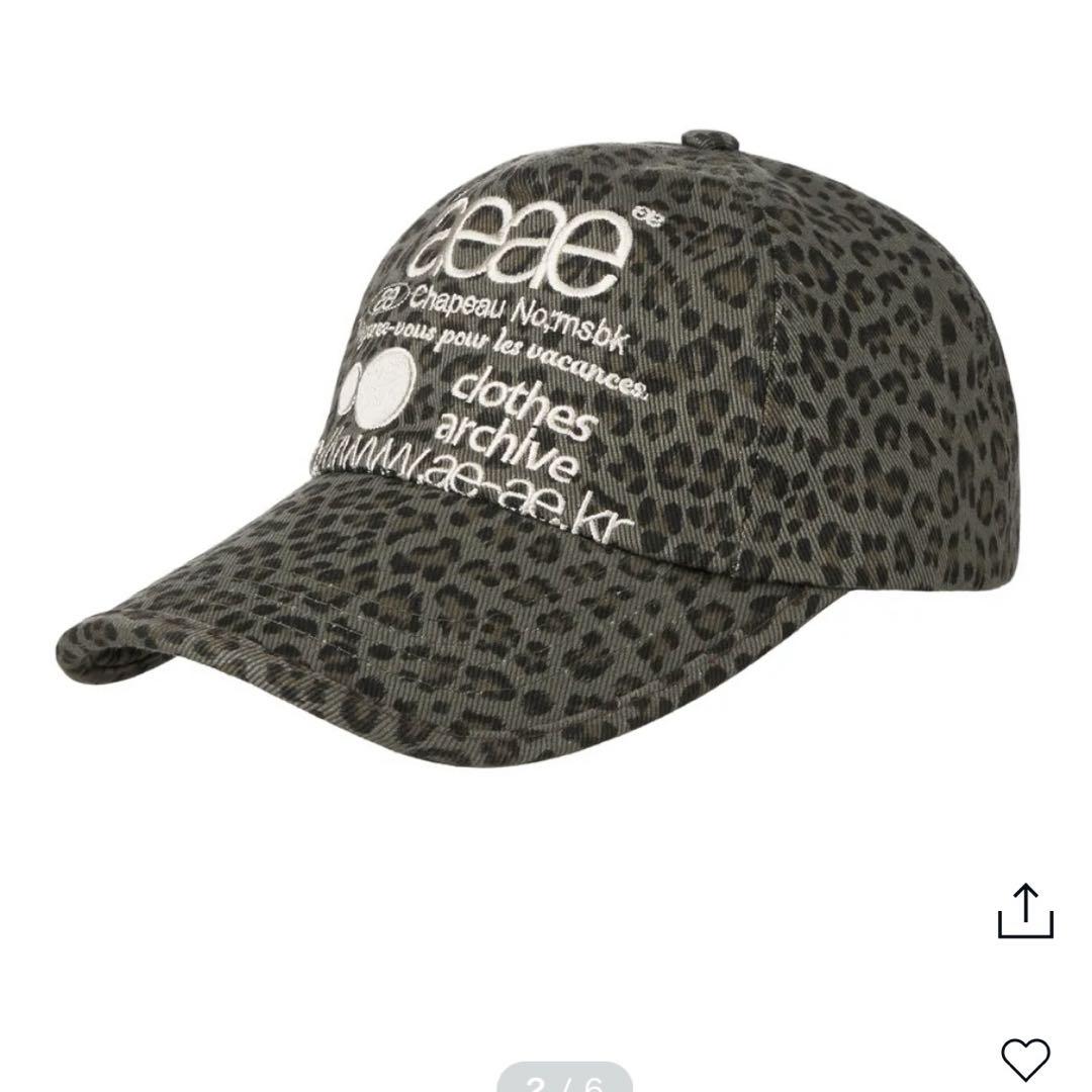 WEB LOGO LEOPARD CAP [KHAKI] aeae キャップ