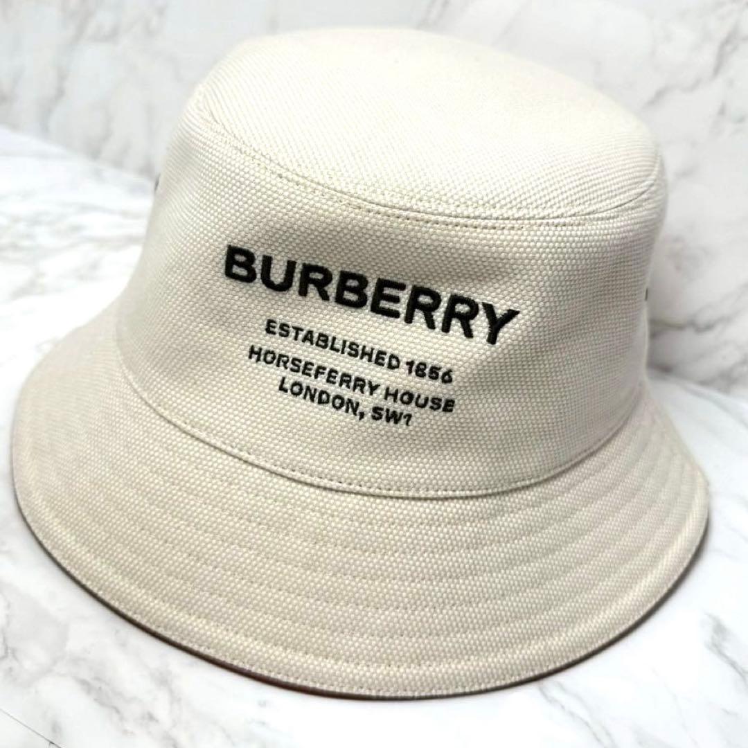 【美品・試着のみ】BURBERRY バケットハット コットンキャンバス Mサイズ