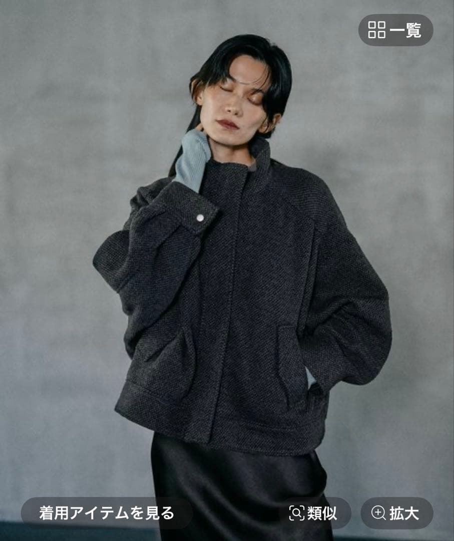 レプシィム スライバーBIGブルゾン モノトーンブラックFREE SIZE・LEPSIM