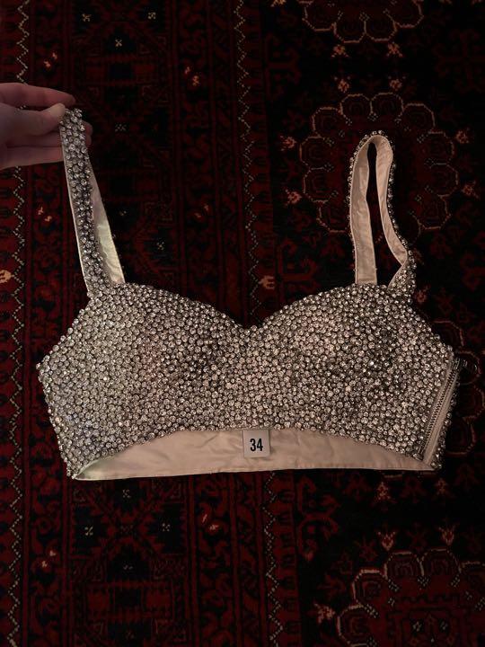 H&M MOSCHINO RHINE-STONE COVERED BUSTIER