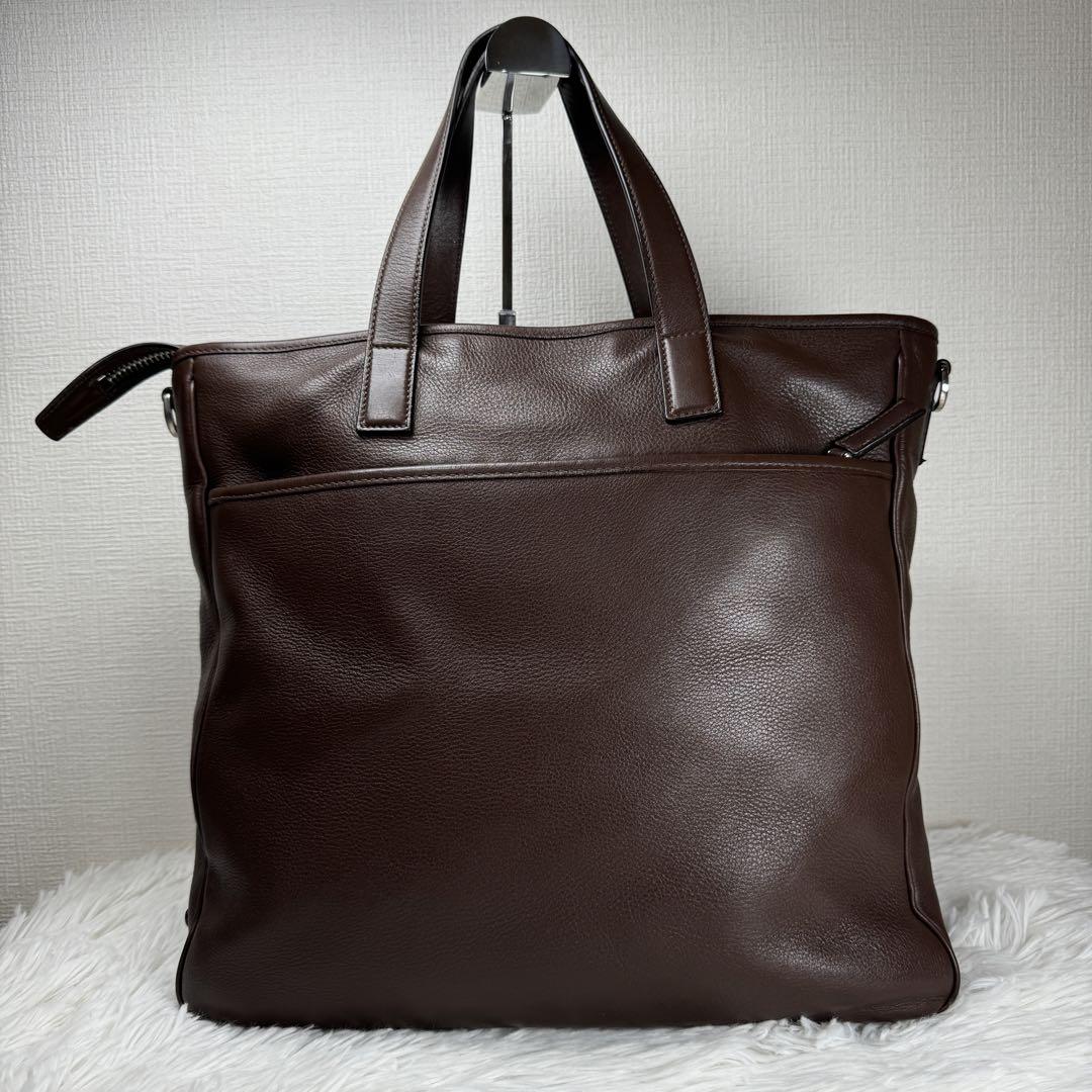 極美品✨ プラダ トートバッグ 2way ビジネス オールレザー 三角ロゴ A4
