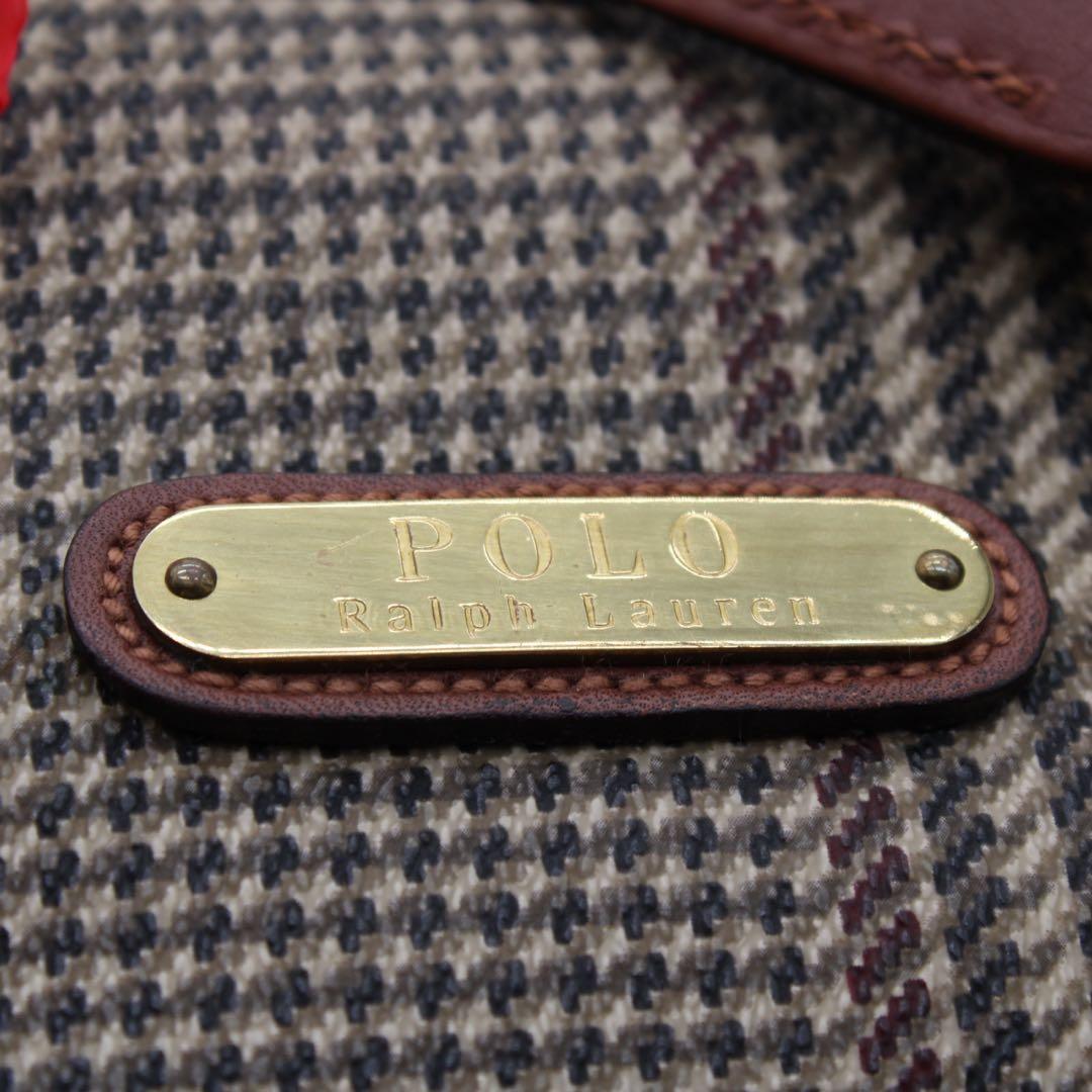 【美品】Polo Ralph Lauren 千鳥格子 ビジネスバッグ ブラウン 【美品】Polo Ralph Lauren 千鳥格子 ビジネスバッグ ブラウン