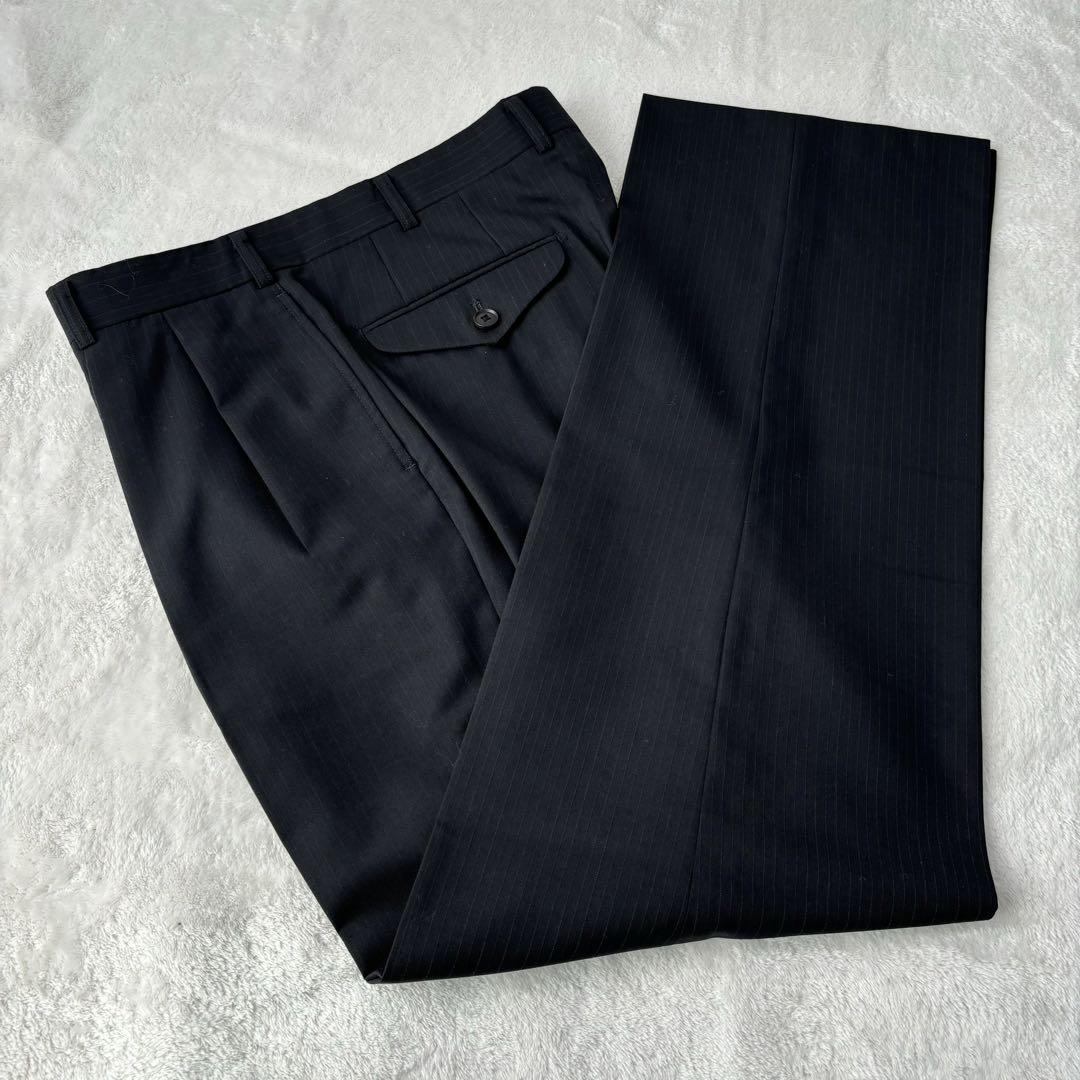 ✨極美品✨バーバリーロンドン　スーツ XＬ 大きいサイズ　高級生地　ブラック　黒