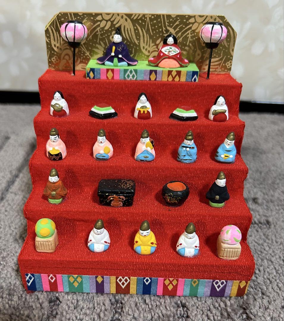 豪勝作　雛段飾り　ミニチュア雛　昭和レトロ　ヴィンテージ　蚤の市
