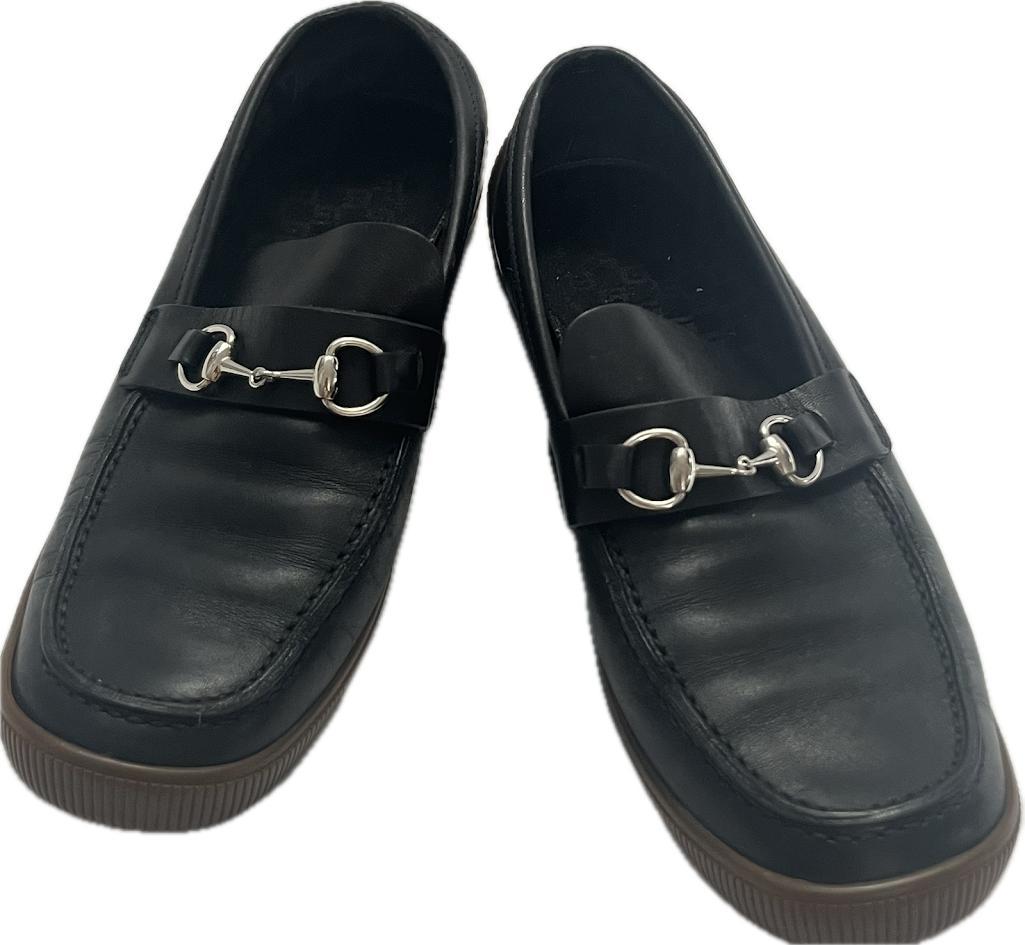 グッチ　ブラックレザー　ホースビット　ローヒールパンプス　23.5㎝レザーソール GUCCI - グッチ GUCCI ホースビット ローファー ヒール ブラック