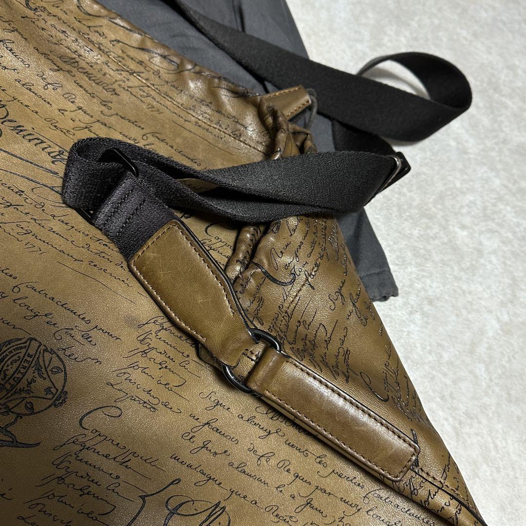 希少 【Berluti】2way カリグラフィ ミニマル レザー ダッフルバッグ