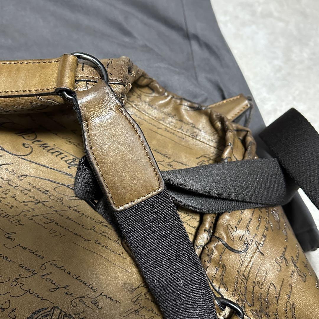 希少 【Berluti】2way カリグラフィ ミニマル レザー ダッフルバッグ