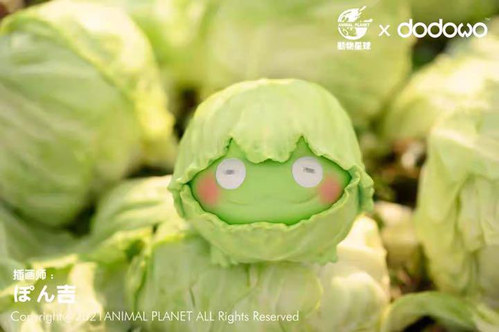 キャベツツノガエル　野菜妖精　フィギュア　動物　置物// アニマルプラネット