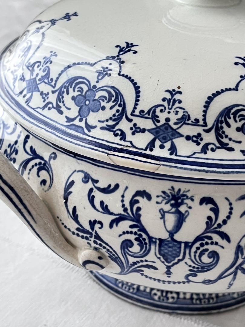 【美品】フランスアンティーク ボルドー焼 Moustiersスーピエール3231
