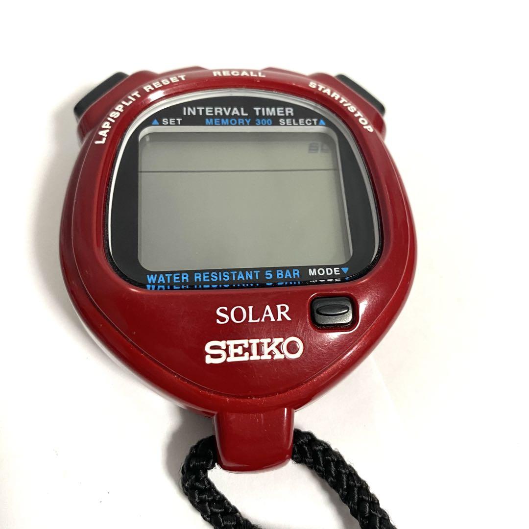 SEIKO セイコー ソーラー ストップウォッチ 赤 レッド