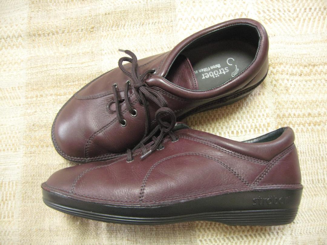 【美品】strober ストロバー　革靴（5）レザーシューズ　ローカット　濃茶 strober ストロバー】革靴 レースアップ コンフォートシューズ