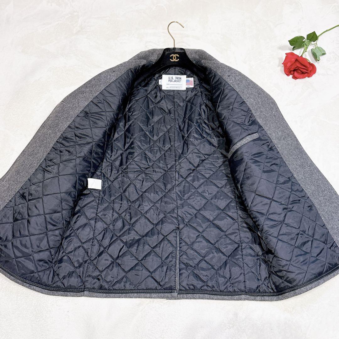 希少サイズ✨schott ウール ピーコート USA製 グレー サイズ44