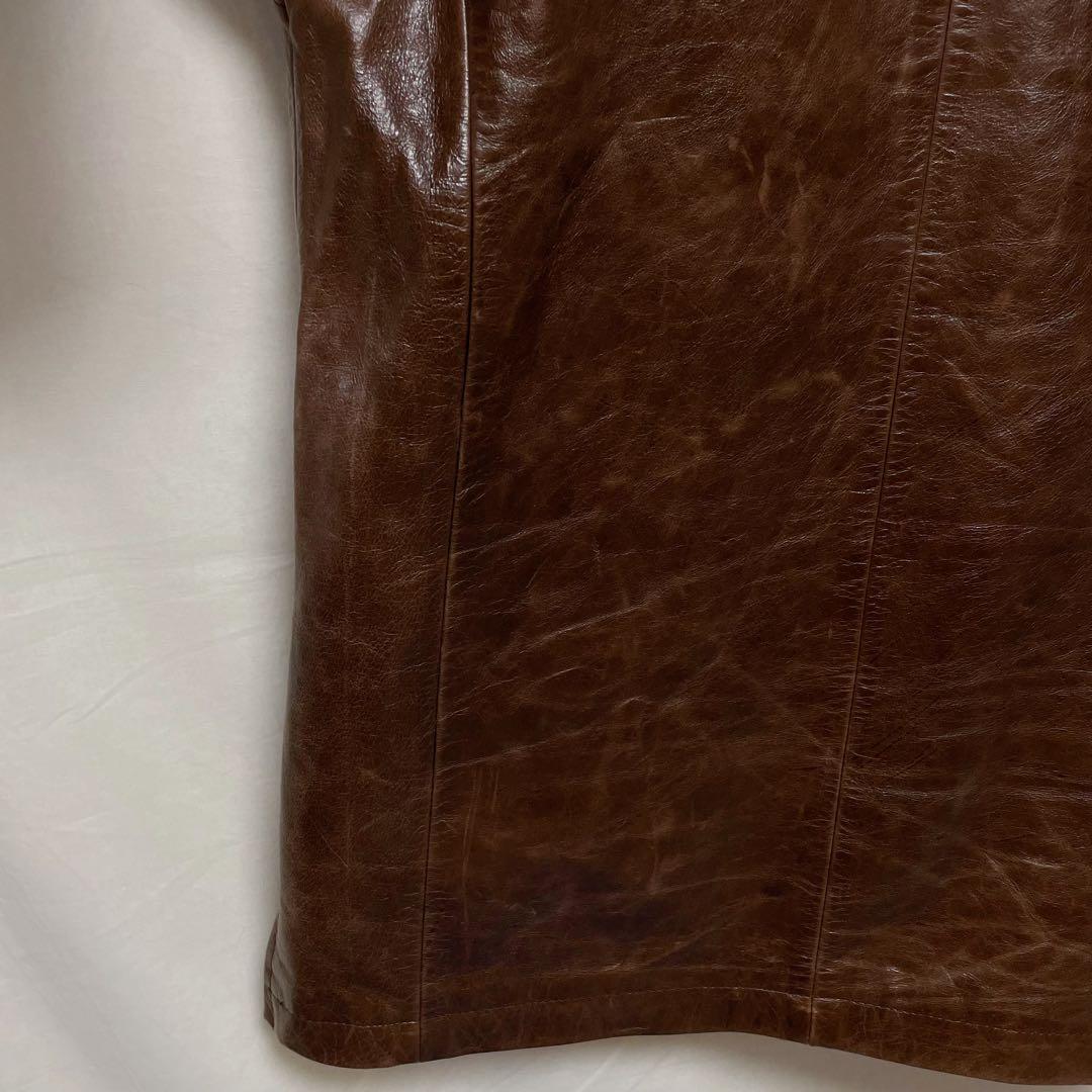 DOG HOUSE レザージャケット ライダースジャケット ブラウン 本革 L WWW_SHINETEETH_COM