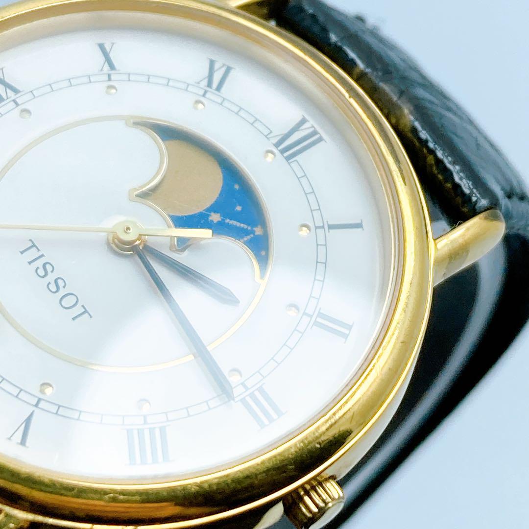 295 TISSOT ティソ　ムーンフェイズ　デイト　ラウンド　腕時計
