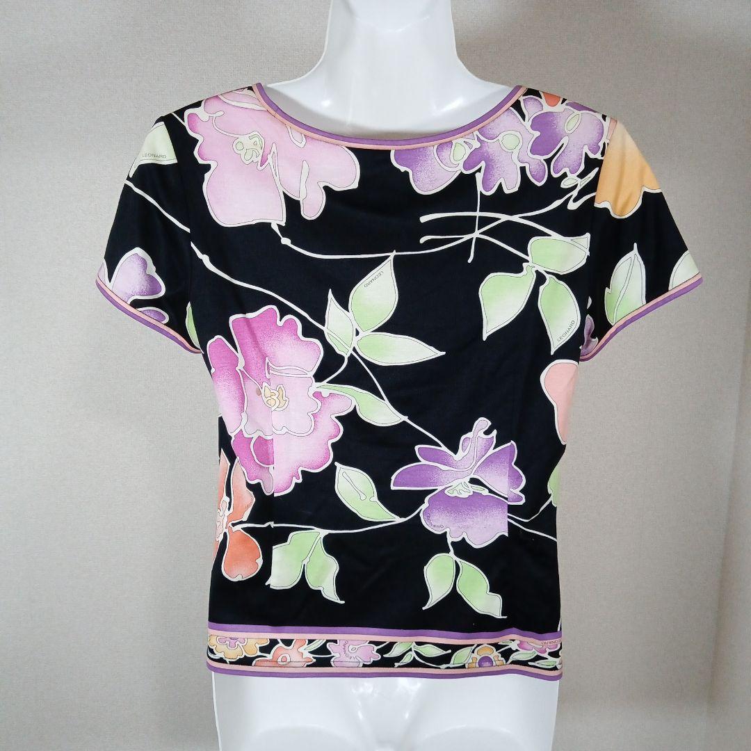 な970超美品　レオナールファッション　カットソー　Tシャツ　M　花柄　総柄