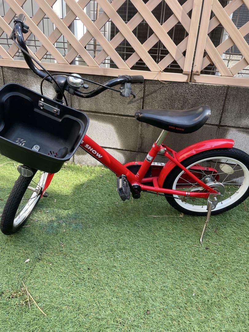 送料込み！子供用自転車 レッド バスケット付き　補助付き