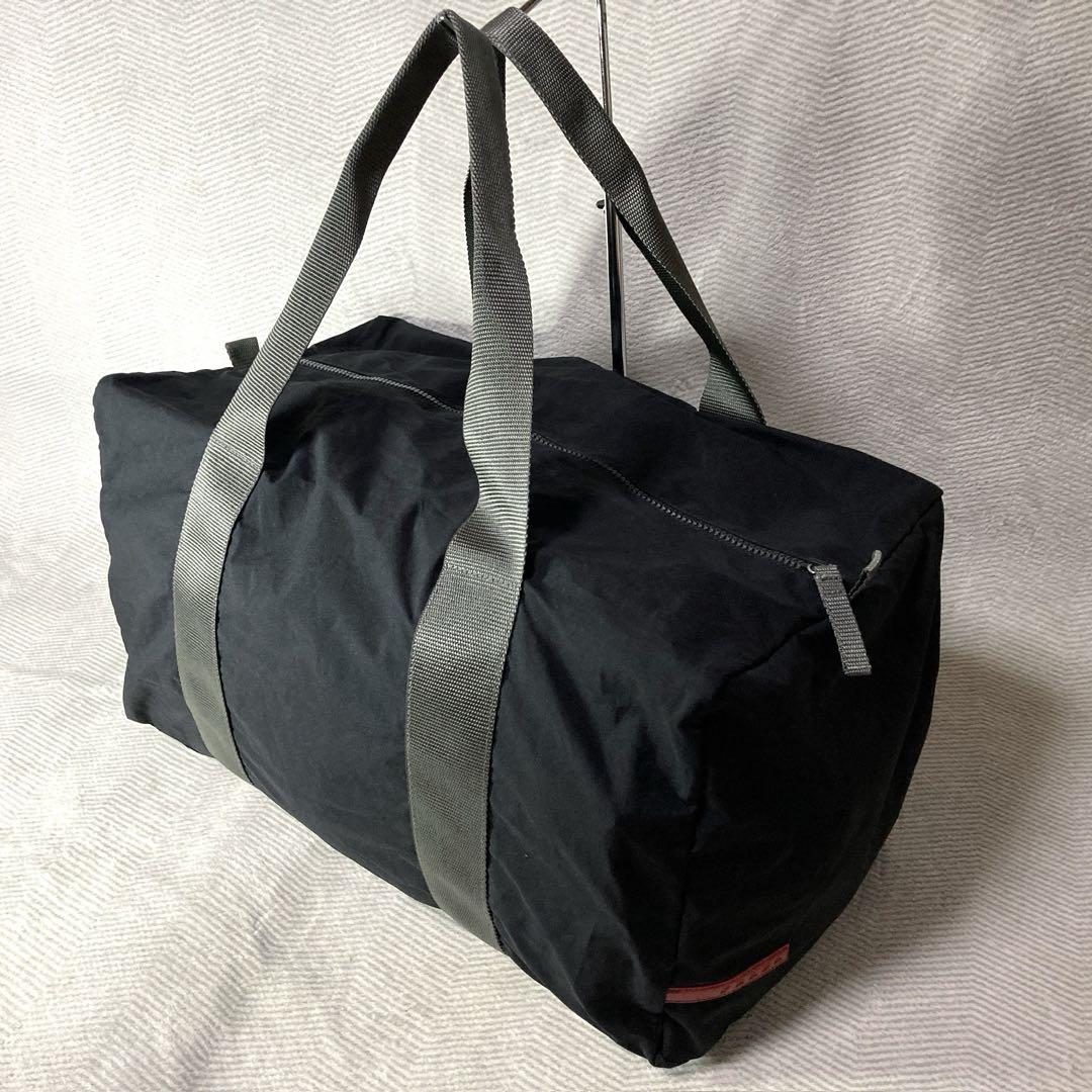 PRADA SPORT LINEA ROSSA ボストンバッグ PRADA SPORT ボストンバッグ ハンドバッグ 大容量 ロゴプレート 黒