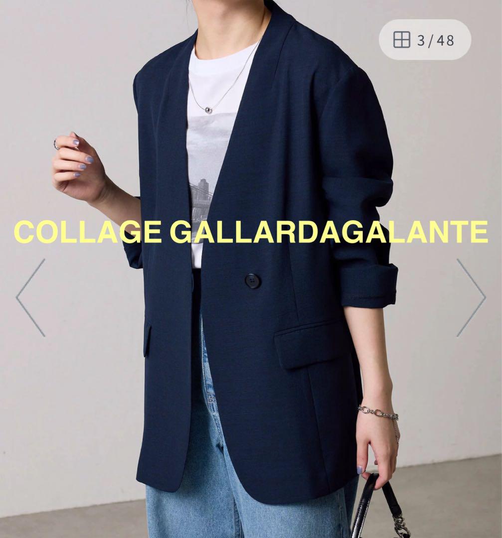 COLLAGE GALLARDAGALANTE ノーカラー シアー ジャケット COLLAGE GALLARDAGALANTE｜シアーノーカラージャケット